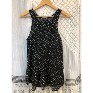 Madewell Tank, Black with Cream Stars, Sz M